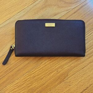 Kate Spade Neda Laurel Way Deep Plum Leather Wallet